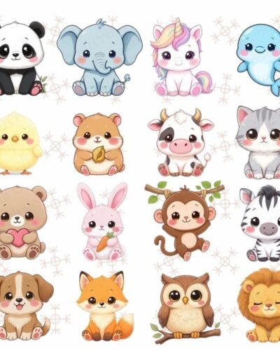 Kawaii Animal Clipart Bundle Unleash your creativity with our exclusive Kawaii Animal Clipart Bundle