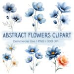 Abstract Flower Clipart PNG Set