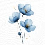 Abstract Flower Clipart PNG Set – Soft Blue Floral Illustrations - Image 11