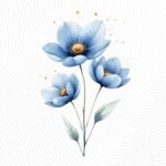 Abstract Flower Clipart PNG Set – Soft Blue Floral Illustrations - Image 8