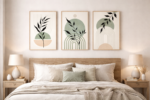 Set of 3 Sage Green Boho Geometric Botanical Wall Art Prints (4:5) - Image 4