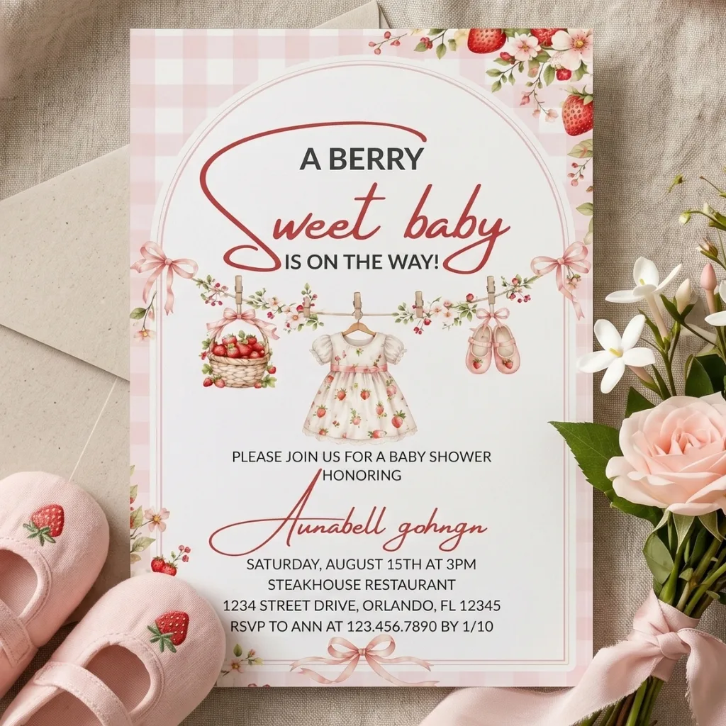 2 Berry Baby Shower Invitation
