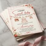 Berry Sweet Baby Shower Invitation Canva Editable - Image 2