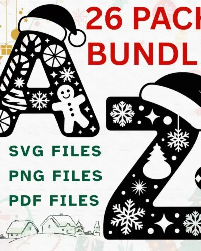 Christmas alphabet SVG bundle