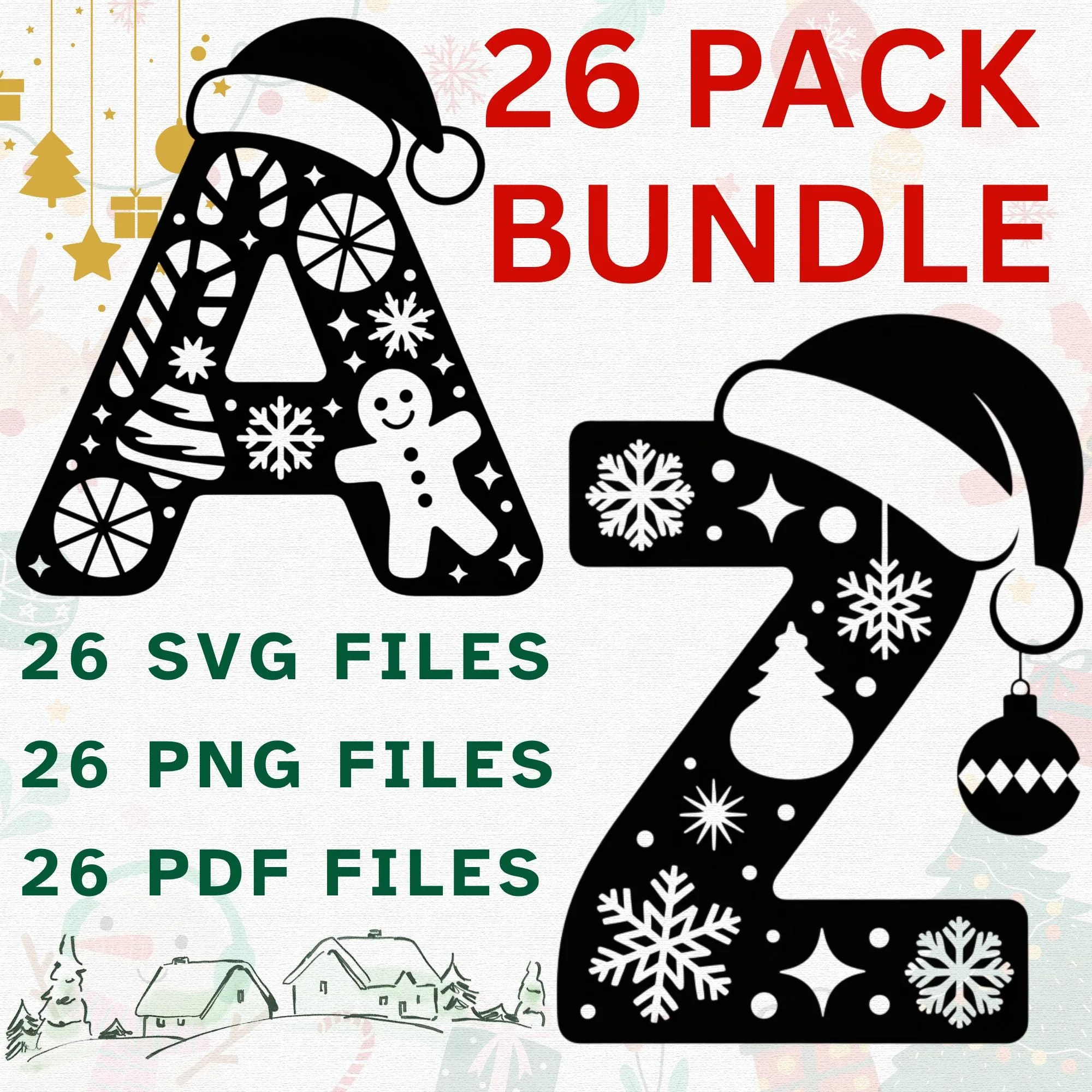 Christmas alphabet SVG bundle Christmas alphabet SVG bundle