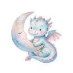 Watercolor Baby Dragon Clipart PNG Set for Nursery - Image 4