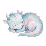 Watercolor Baby Dragon Clipart PNG Set for Nursery - Image 5