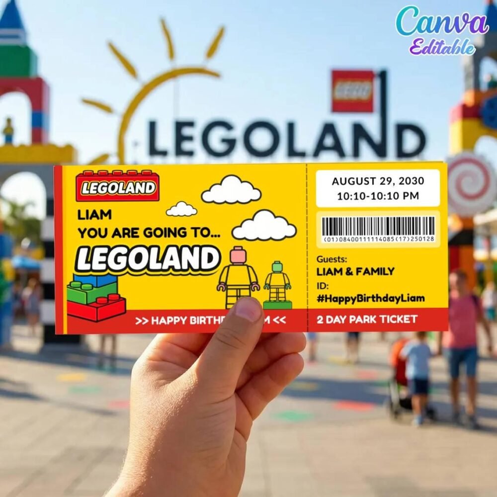Editable Building Blocks Trip Reveal Ticket Printable for Kids ...