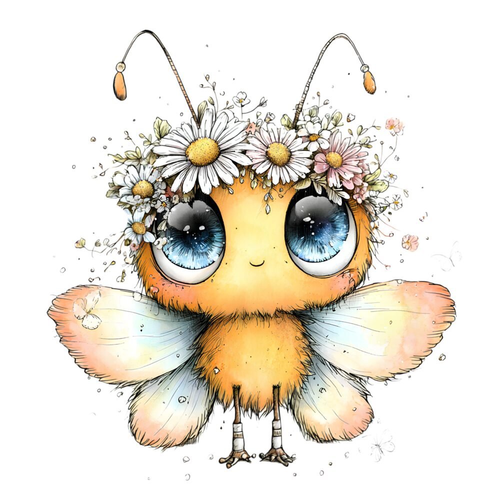 Cartoon Butterfly Flower Clipart PNG Bundle – Watercolour Graphics - Image 7