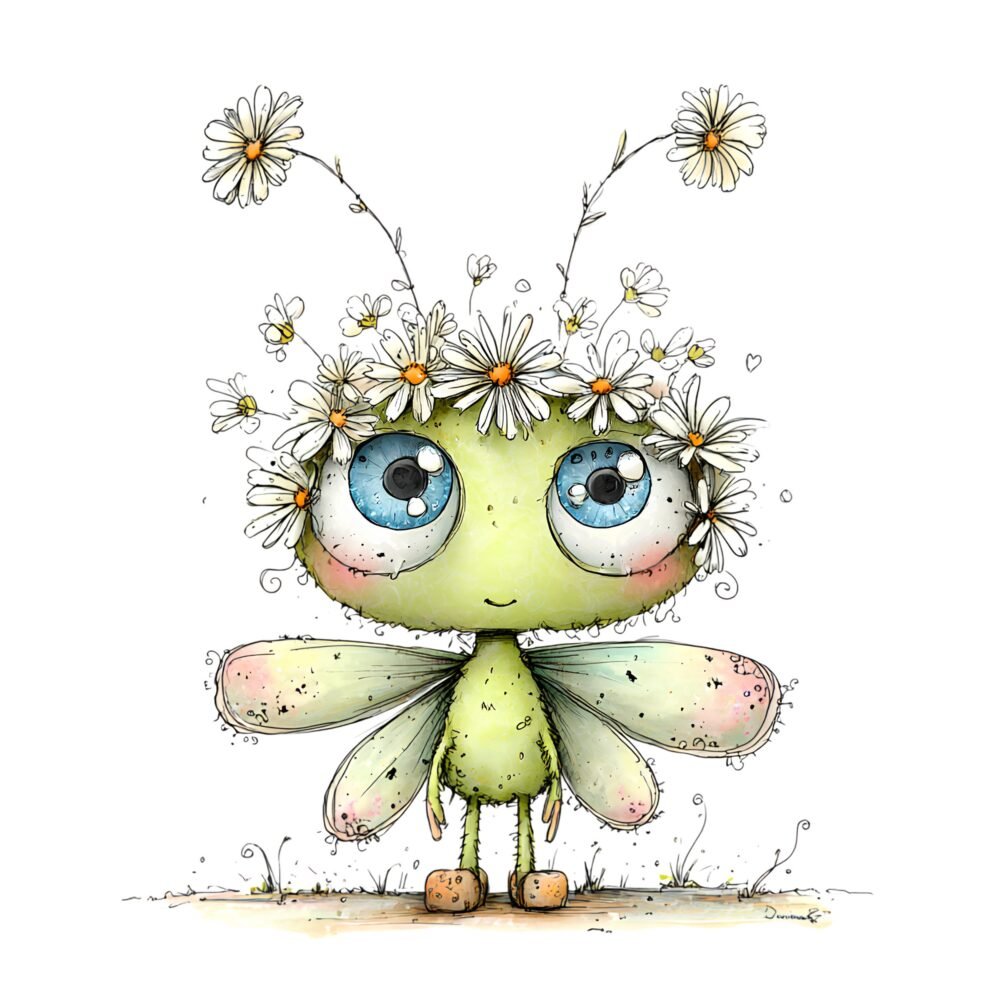 Cartoon Butterfly Flower Clipart PNG Bundle – Watercolour Graphics - Image 5