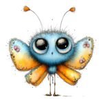 Cartoon Butterfly Flower Clipart PNG Bundle – Watercolour Graphics - Image 4