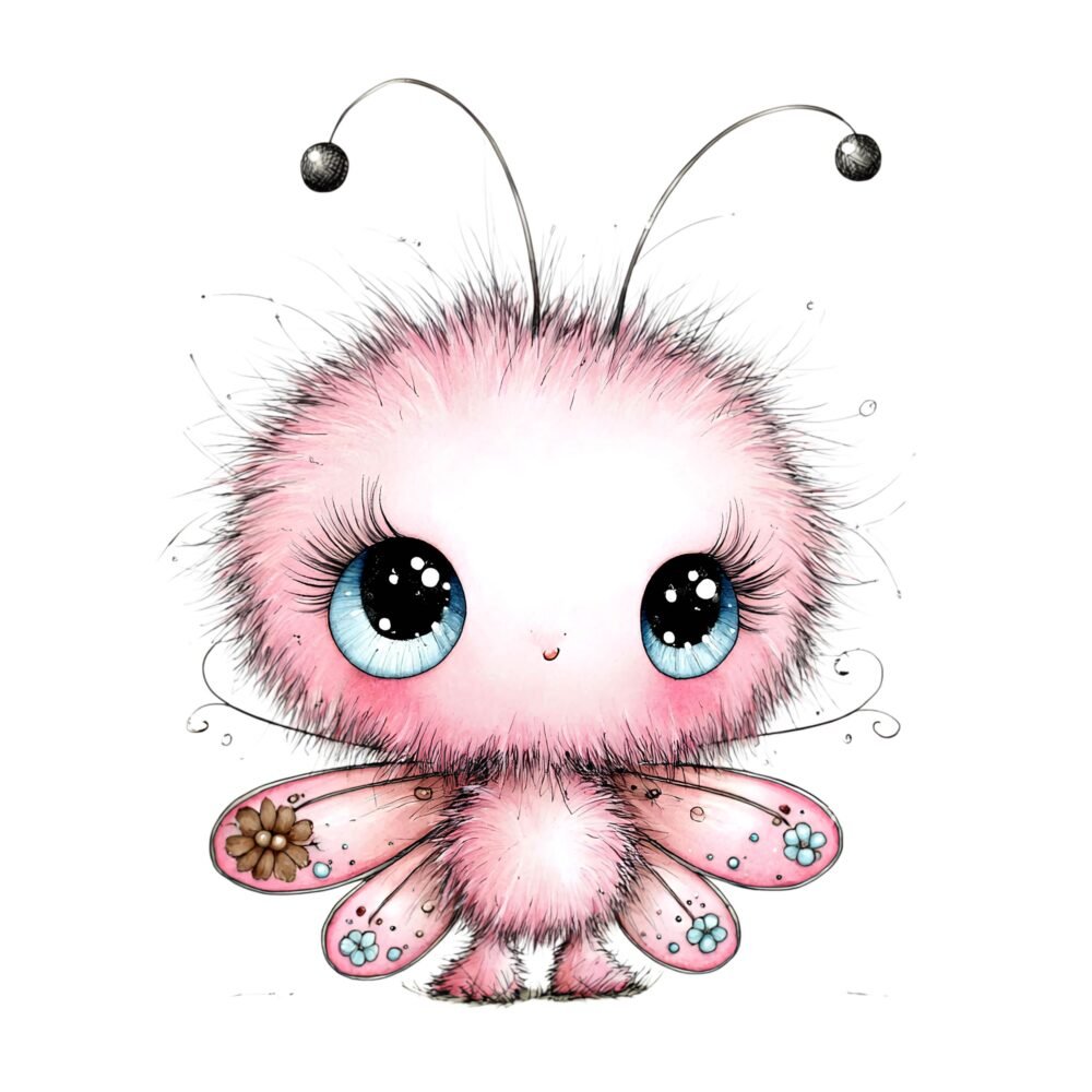 Cartoon Butterfly Flower Clipart PNG Bundle – Watercolour Graphics - Image 3