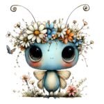 Cartoon Butterfly Flower Clipart PNG Bundle – Watercolour Graphics - Image 2