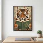 Motivational Tiger Reading Print – Humorous Bookworm Wall Art - Image 3