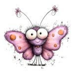 Cartoon Butterfly Flower Clipart PNG Bundle – Watercolour Graphics - Image 15