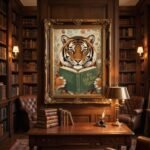 Motivational Tiger Reading Print – Humorous Bookworm Wall Art - Image 2