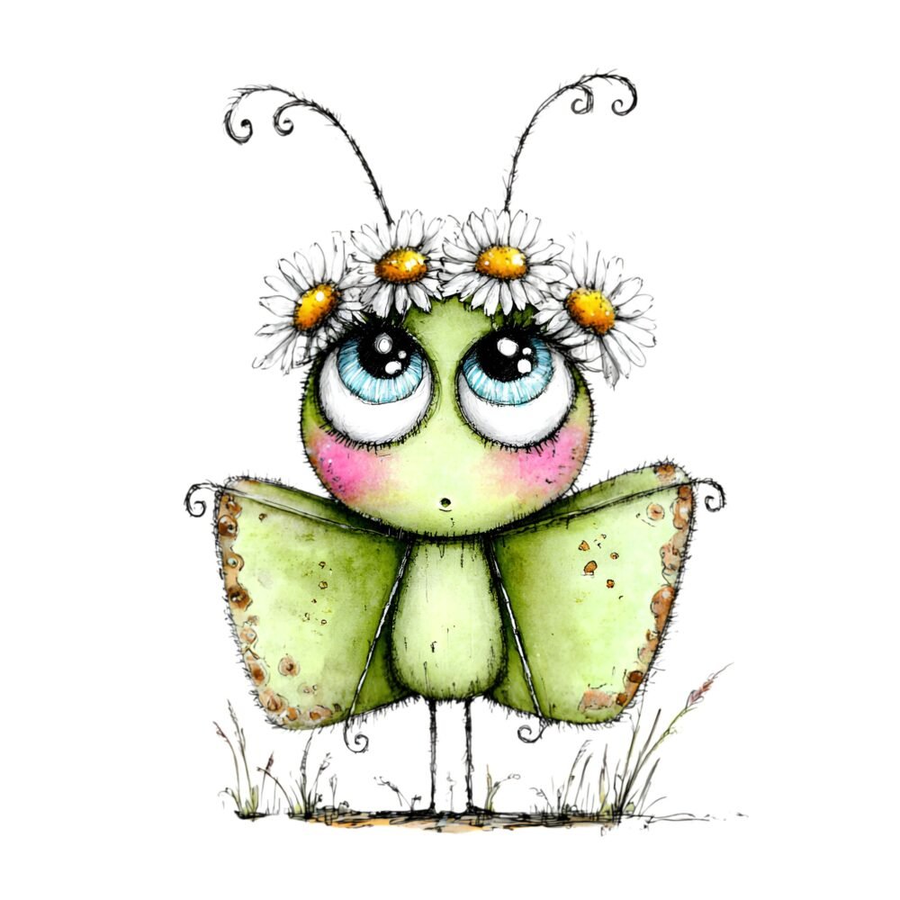 Cartoon Butterfly Flower Clipart PNG Bundle – Watercolour Graphics - Image 11