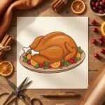 Cute Thanksgiving turkey clipart for crafts and products