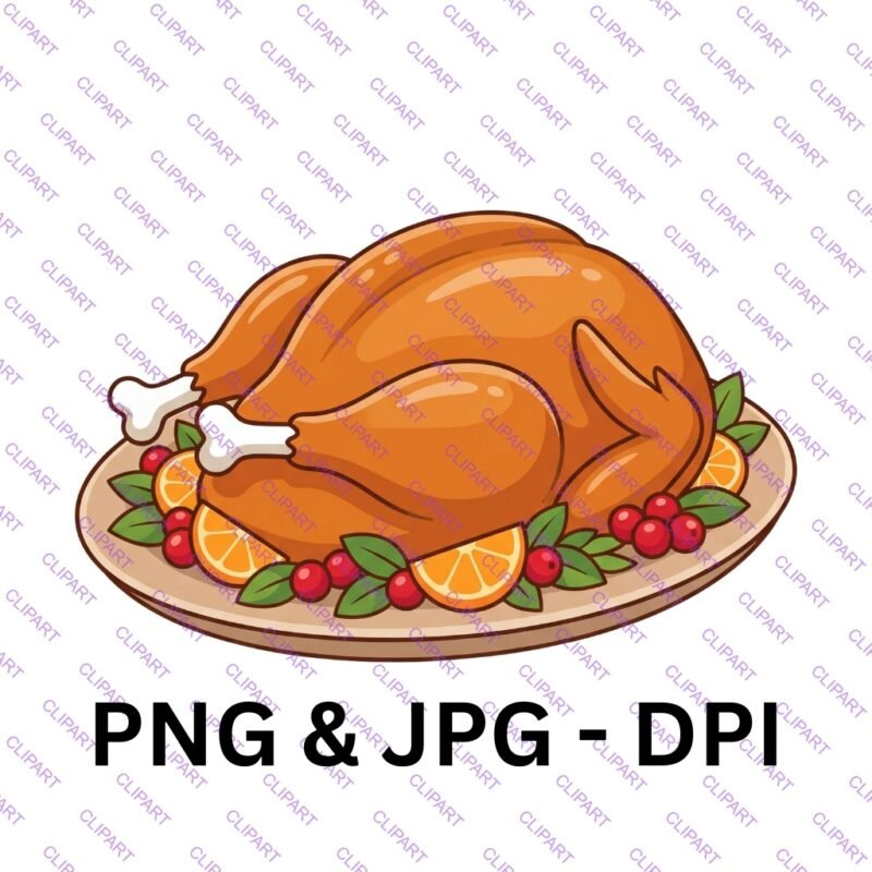 Autumn Thanksgiving turkey illustration hand drawn clipart