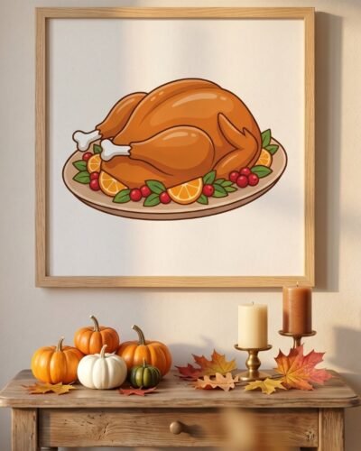 Thanksgiving turkey clipart instant download PNG JPG set