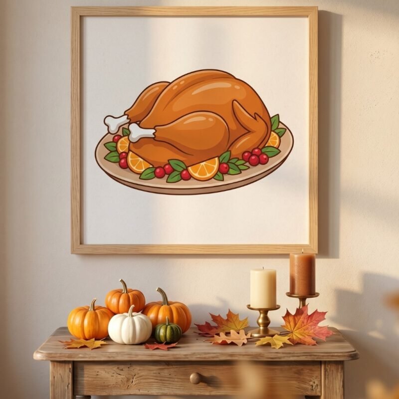 Thanksgiving turkey clipart instant download PNG JPG set