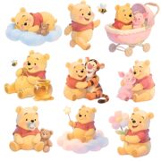 Cute Pooh Bear Watercolor Clipart Bundle, Honey & Friends PNG Kit - Image 3
