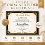 Editable Ordained Elder Certificate Template Printable Church Ordination Certificate
