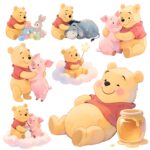 Cute Pooh Bear Watercolor Clipart Bundle, Honey & Friends PNG Kit - Image 2