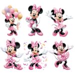 Watercolor Pink Minnie Mouse Clipart & Digital Paper PNG Bundle - Image 2