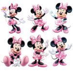 Watercolor Pink Minnie Mouse Clipart & Digital Paper PNG Bundle - Image 4