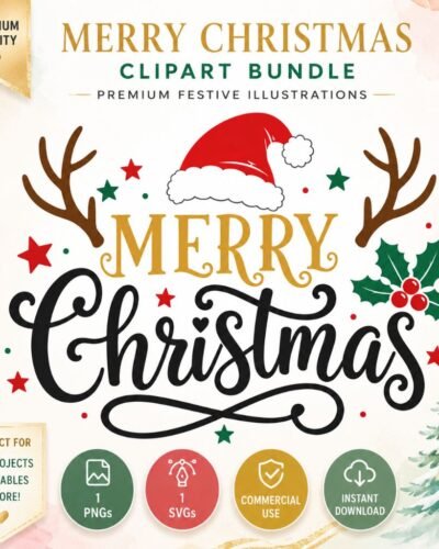 Download a Merry Christmas SVG cut file for Cricut and Silhouette. Perfect for Christmas shirts, signs, ornaments, mugs, decals and holiday crafts.