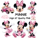watercolor pink mouse clipart for birthday invitations