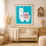 Alpaca Art Print PNG for Kids Rooms