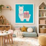 Alpaca Art Print PNG – Kids Nursery & Playroom Digital Wall Art - Image 2