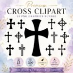 Download 15 Christian Cross SVG designs for Cricut, Silhouette, laser cutting, vinyl decals, shirts, church crafts and religious projects.