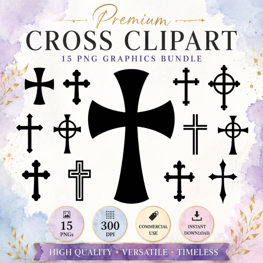 buy-cross-svg-bundle-christian-cross-silhouette-files (1) Download 15 Christian Cross SVG designs for Cricut, Silhouette, laser cutting, vinyl decals, shirts, church crafts and religious projects.