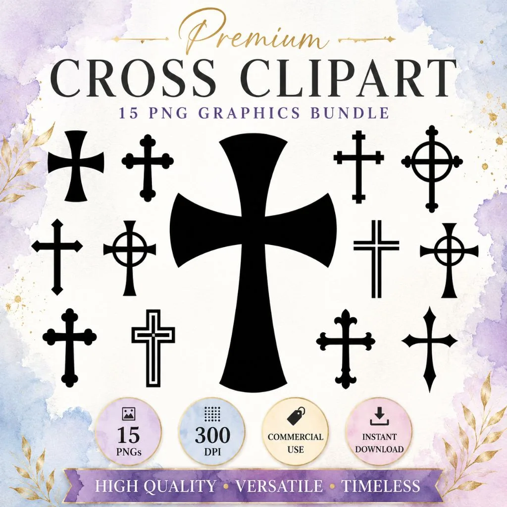 buy-cross-svg-bundle-christian-cross-silhouette-files (1) Download 15 Christian Cross SVG designs for Cricut, Silhouette, laser cutting, vinyl decals, shirts, church crafts and religious projects.