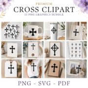 Cross SVG Bundle – 15 Christian Cross Silhouette SVG Files for Cricut & Silhouette - Image 2