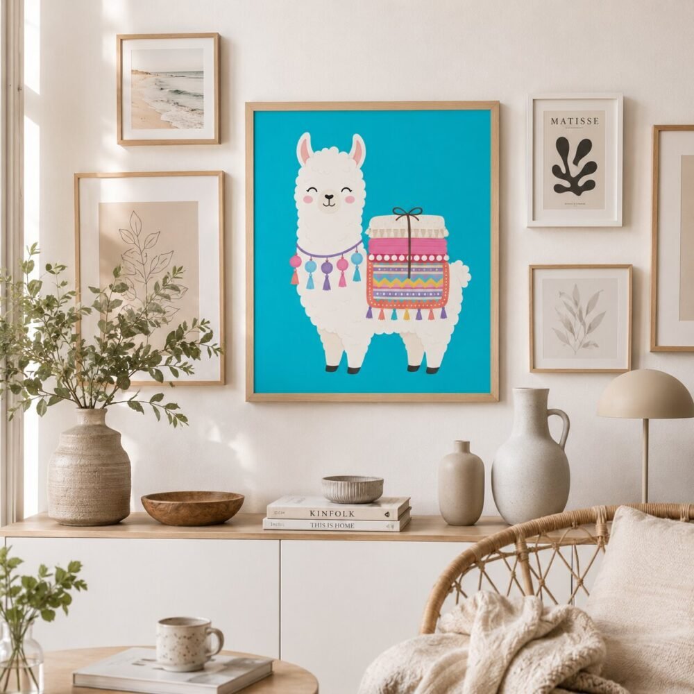 Alpaca Art Print PNG – Kids Nursery & Playroom Digital Wall Art - Image 4
