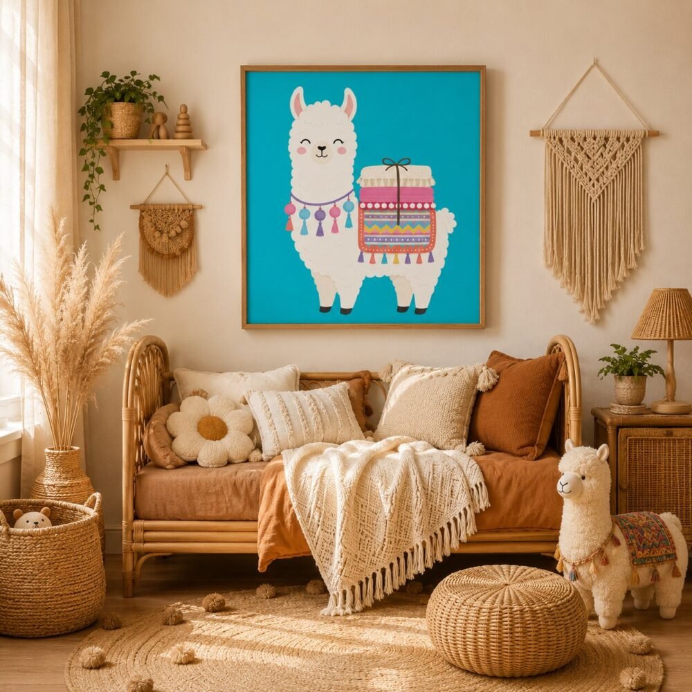 Alpaca Art Print PNG – Kids Nursery & Playroom Digital Wall Art - Image 3