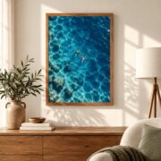 Mediterranean Blue Swimmer Wall Art Digital Download – Tiny Swimmers Ocean Print – product image 5