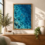 Mediterranean Blue Swimmer Wall Art Digital Download – Tiny Swimmers Ocean Print – product image 3